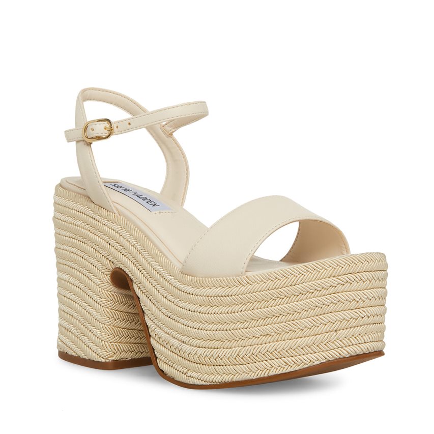 Sandalias de Plataforma Steve Madden Andrea Mujer Creme | ES SJE094